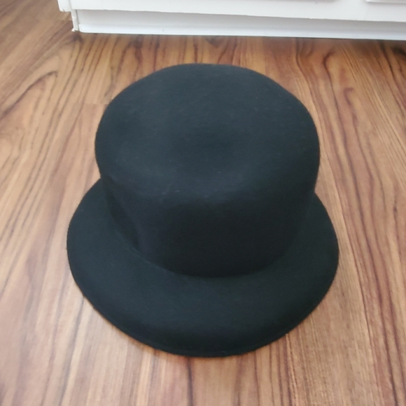 Arlin Wool Hat Black Floral Ribbon And Bead Accents - Picture 5 of 11